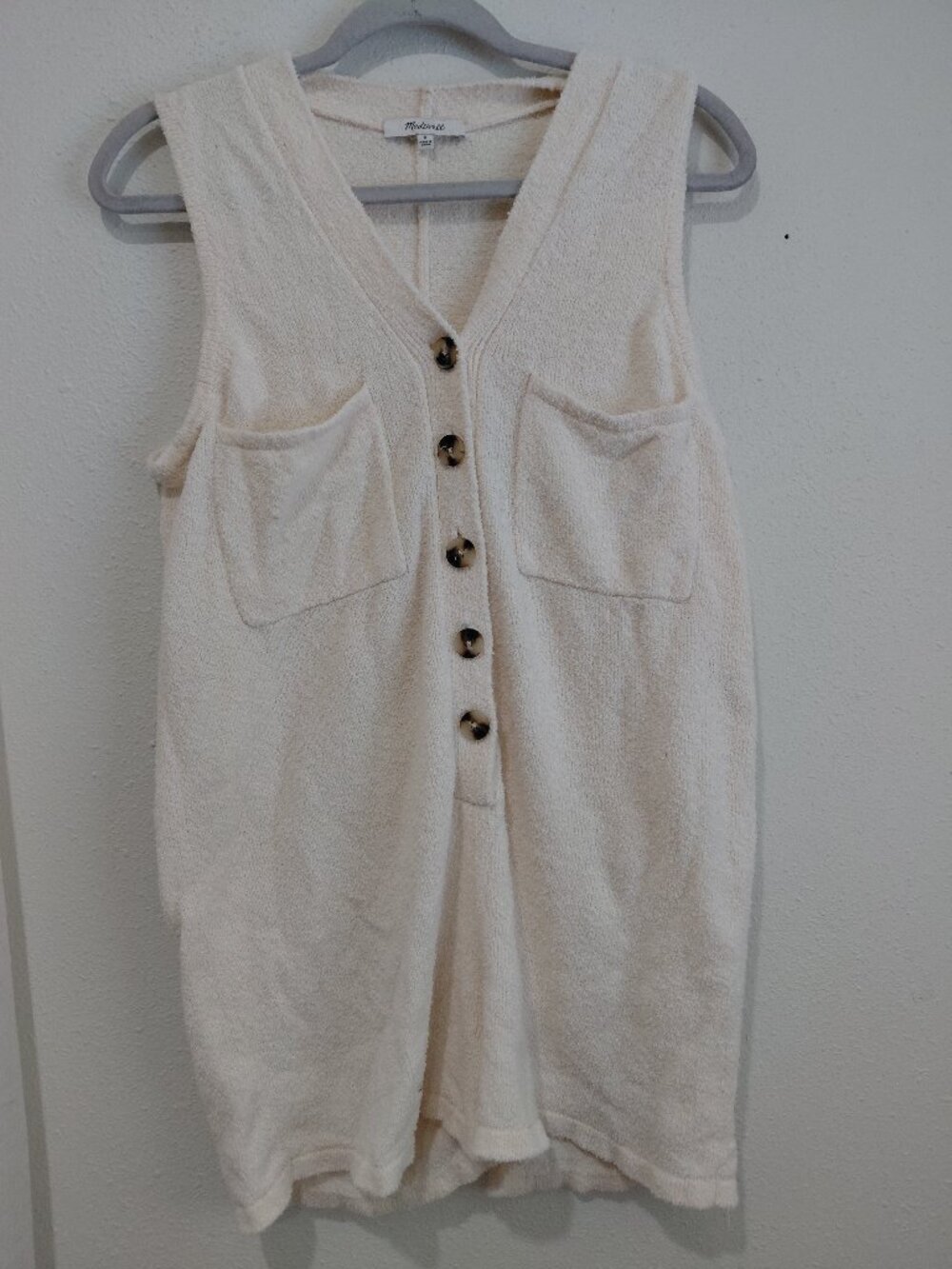 Madewell Cream Small Terry Cloth Romper